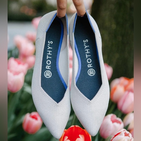 NWOT Rothy's The Point Ballet Flat Shoes Flax Birdseye Women's Size 7 - Picture 11 of 11